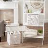 imageDII Non Woven Polyester Storage Bin Polka Dot White ampamp Gold Small Set of 2White  Copper