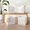 imageDII Non Woven Polyester Storage Bin Polka Dot White ampamp Gold Small Set of 2White  Copper