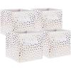 imageDII Non Woven Polyester Storage Bin Polka Dot White ampamp Gold Small Set of 2White  Gold