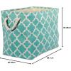 imageDII Polyester Container with Handles Lattice Storage Bin Medium Bright GreenAqua