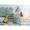 imageDII Polyester Container with Handles Lattice Storage Bin Medium Bright GreenAqua