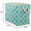 imageDII Polyester Container with Handles Lattice Storage Bin Medium Bright GreenAqua
