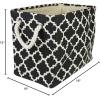 imageDII Polyester Container with Handles Lattice Storage Bin Medium Bright GreenBlack