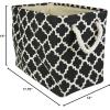 imageDII Polyester Container with Handles Lattice Storage Bin Medium Bright GreenBlack