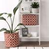 imageDII Polyester Container with Handles Lattice Storage Bin Medium Bright GreenCinnamon