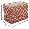 imageDII Polyester Container with Handles Lattice Storage Bin Medium Bright GreenCinnamon