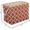 imageDII Polyester Container with Handles Lattice Storage Bin Medium Bright GreenCinnamon