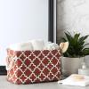 imageDII Polyester Container with Handles Lattice Storage Bin Medium Bright GreenCinnamon