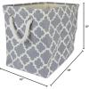 imageDII Polyester Container with Handles Lattice Storage Bin Medium Bright GreenGray