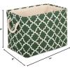 imageDII Polyester Container with Handles Lattice Storage Bin Medium Bright GreenHunter Green