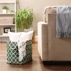 imageDII Polyester Container with Handles Lattice Storage Bin Medium Bright GreenHunter Green
