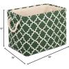 imageDII Polyester Container with Handles Lattice Storage Bin Medium Bright GreenHunter Green