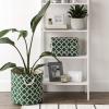 imageDII Polyester Container with Handles Lattice Storage Bin Medium Bright GreenHunter Green