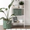 imageDII Polyester Container with Handles Lattice Storage Bin Medium Bright GreenHunter Green