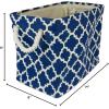 imageDII Polyester Container with Handles Lattice Storage Bin Medium Bright GreenNavy