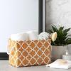 imageDII Polyester Container with Handles Lattice Storage Bin Medium Bright GreenPumpkin Spice