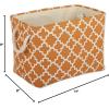 imageDII Polyester Container with Handles Lattice Storage Bin Medium Bright GreenPumpkin Spice