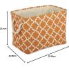 imageDII Polyester Container with Handles Lattice Storage Bin Medium Bright GreenPumpkin Spice