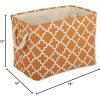 imageDII Polyester Container with Handles Lattice Storage Bin Medium Bright GreenPumpkin Spice