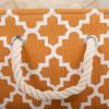 imageDII Polyester Container with Handles Lattice Storage Bin Medium Bright GreenPumpkin Spice