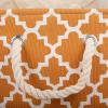imageDII Polyester Container with Handles Lattice Storage Bin Medium Bright GreenPumpkin Spice