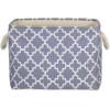imageDII Polyester Container with Handles Lattice Storage Bin Medium Bright GreenStonewash Blue
