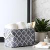 imageDII Polyester Container with Handles Lattice Storage Bin Medium Bright GreenStonewash Blue