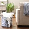 imageDII Polyester Container with Handles Lattice Storage Bin Medium Bright GreenStonewash Blue