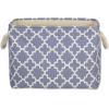 imageDII Polyester Container with Handles Lattice Storage Bin Medium Bright GreenStonewash Blue