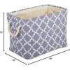 imageDII Polyester Container with Handles Lattice Storage Bin Medium Bright GreenStonewash Blue
