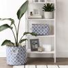 imageDII Polyester Container with Handles Lattice Storage Bin Medium Bright GreenStonewash Blue