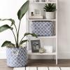 imageDII Polyester Container with Handles Lattice Storage Bin Medium Bright GreenStonewash Blue