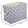 imageDII Polyester Container with Handles Lattice Storage Bin Medium Bright GreenStonewash Blue