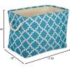 imageDII Polyester Container with Handles Lattice Storage Bin Medium Bright GreenStorm Blue