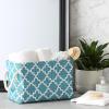 imageDII Polyester Container with Handles Lattice Storage Bin Medium Bright GreenStorm Blue