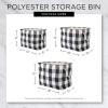 imageDII Polyester Container with Handles Lattice Storage Bin Medium Bright GreenStorm Blue