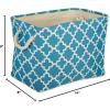 imageDII Polyester Container with Handles Lattice Storage Bin Medium Bright GreenStorm Blue