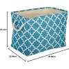 imageDII Polyester Container with Handles Lattice Storage Bin Medium Bright GreenStorm Blue