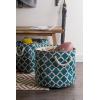 imageDII Polyester Container with Handles Lattice Storage Bin Medium Bright GreenTeal