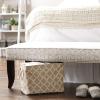 imageDII Polyester Container with Handles Lattice Storage Bin Medium Bright GreenVintage Linen