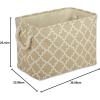 imageDII Polyester Container with Handles Lattice Storage Bin Medium Bright GreenVintage Linen