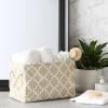 imageDII Polyester Container with Handles Lattice Storage Bin Medium Bright GreenVintage Linen