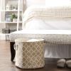 imageDII Polyester Container with Handles Lattice Storage Bin Medium Bright GreenVintage Linen
