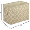imageDII Polyester Container with Handles Lattice Storage Bin Medium Bright GreenVintage Linen