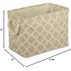 imageDII Polyester Container with Handles Lattice Storage Bin Medium Bright GreenVintage Linen