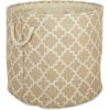 imageDII Polyester Container with Handles Lattice Storage Bin Medium Bright GreenVintage Linen