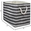 imageDII Woven Paper Storage Bin Basketweave Gray ampamp White LargeBlack  White