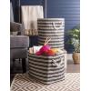 imageDII Woven Paper Storage Bin Basketweave Gray ampamp White LargeBlack  White