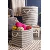 imageDII Woven Paper Storage Bin Basketweave Gray ampamp White LargeGray  White