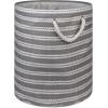 imageDII Woven Paper Storage Bin Basketweave Gray ampamp White LargeGray  White